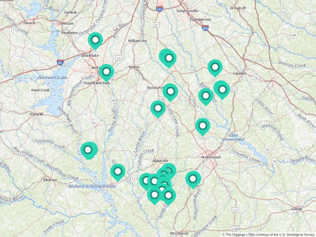 Due West South Carolina Map Due West, South Carolina Mines | The Diggings™