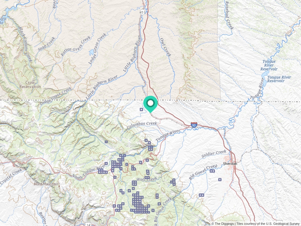 Parkman, Wyoming Mine Locations